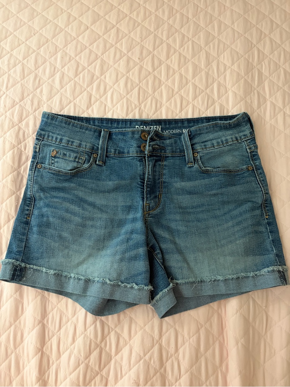 Levi's Denizen High Rise Cuffed Denim Jean Shorts
